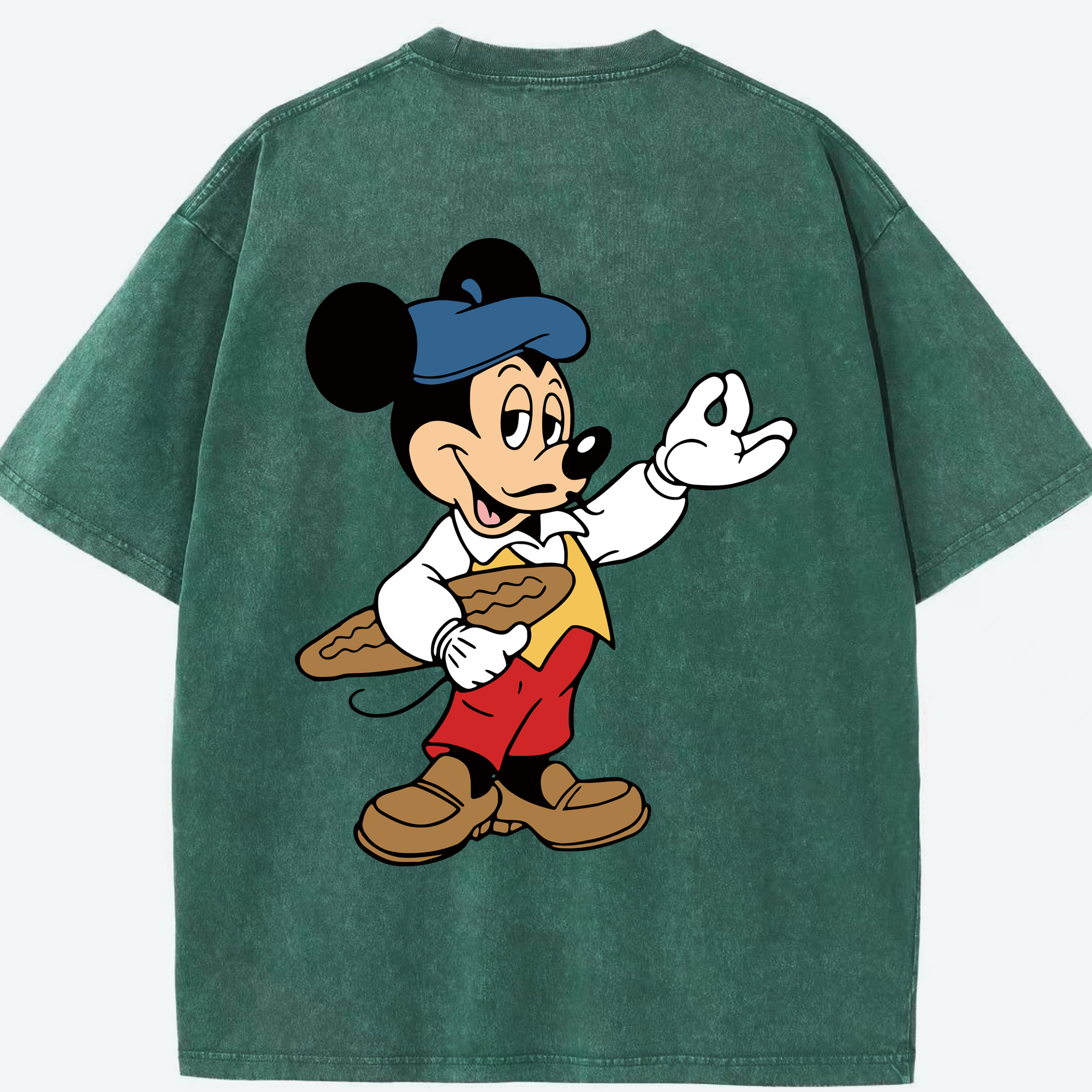 （画像用） ミッキーマウス Mickey Mouse 綿100% ヴィンテージ風 半袖Tシャツ（背面プリント）
